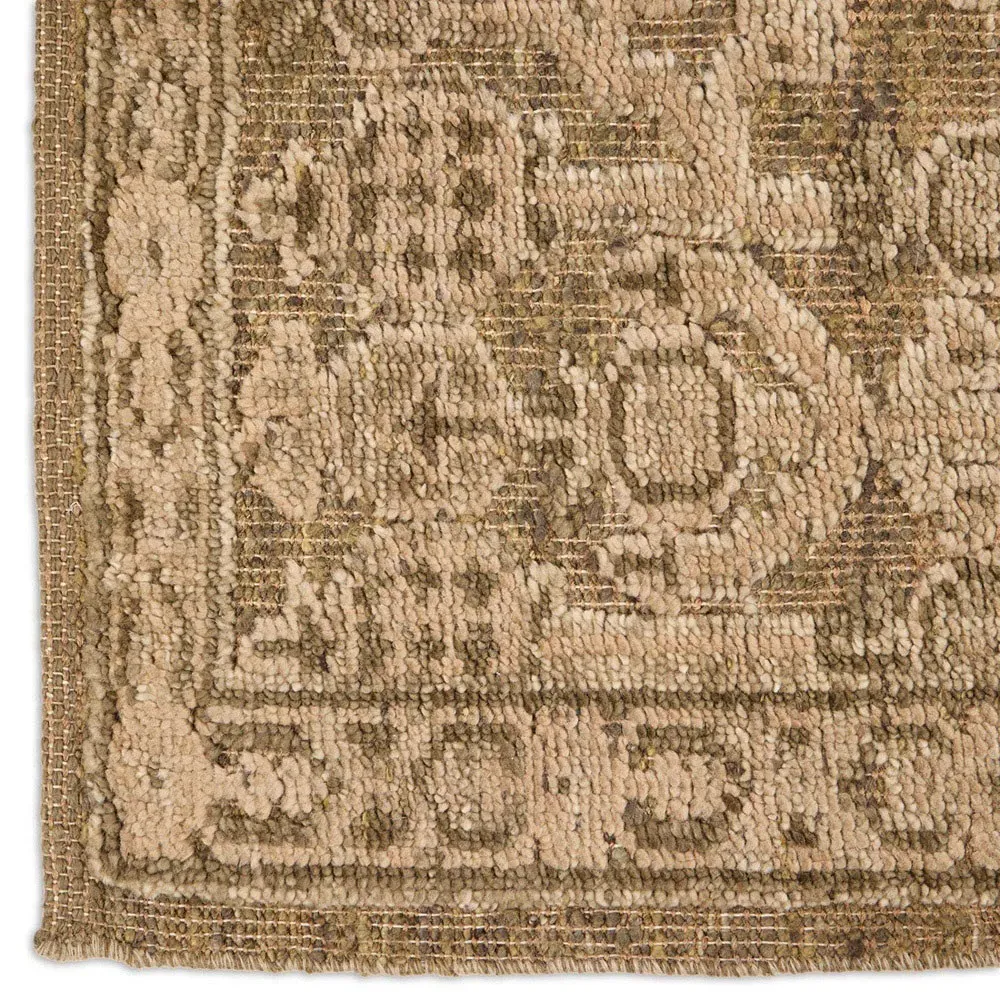 Quistra 9x12 Hand Knotted Patterned Rug - Beige, Wool