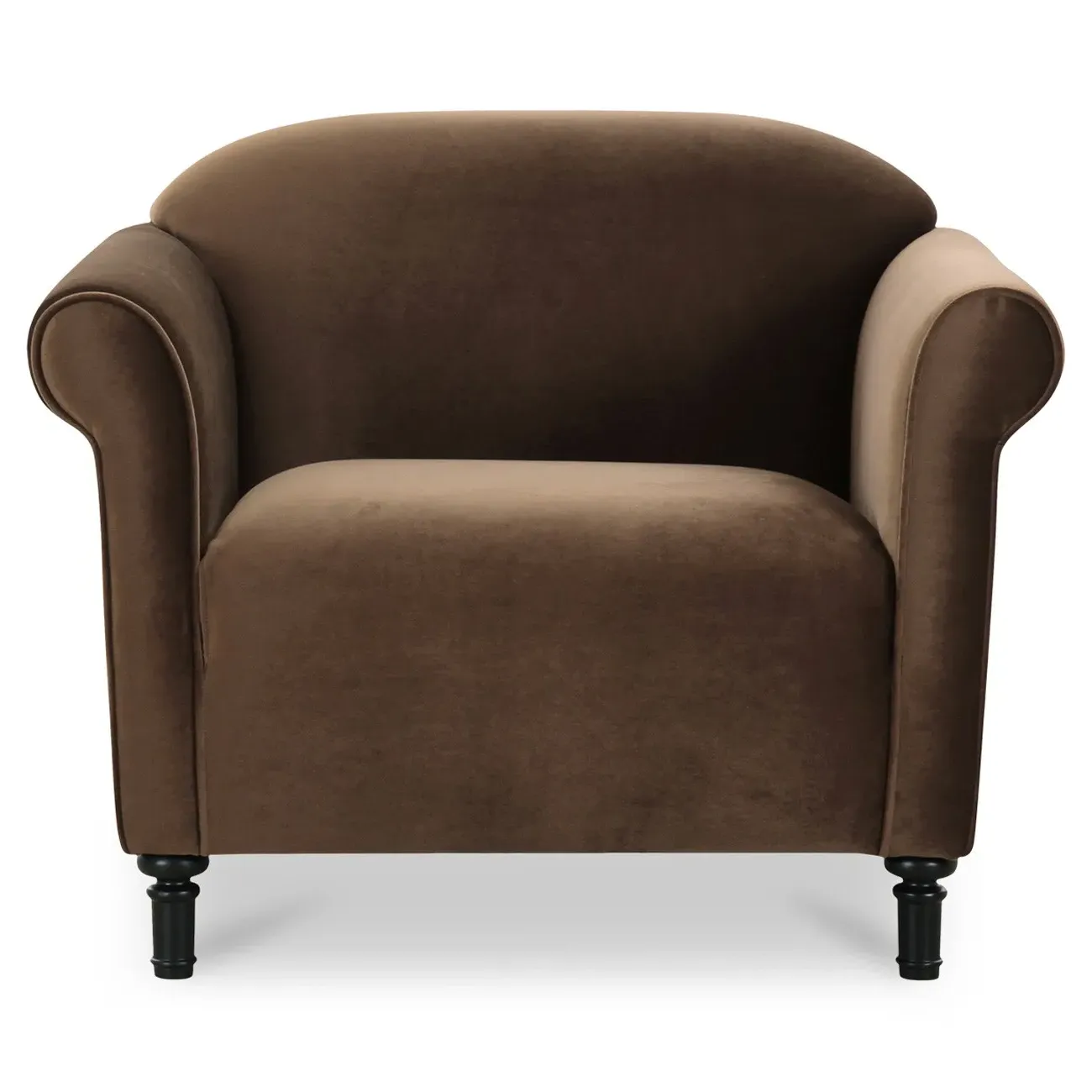 Rachel Arm Chair - Brown, Velvet