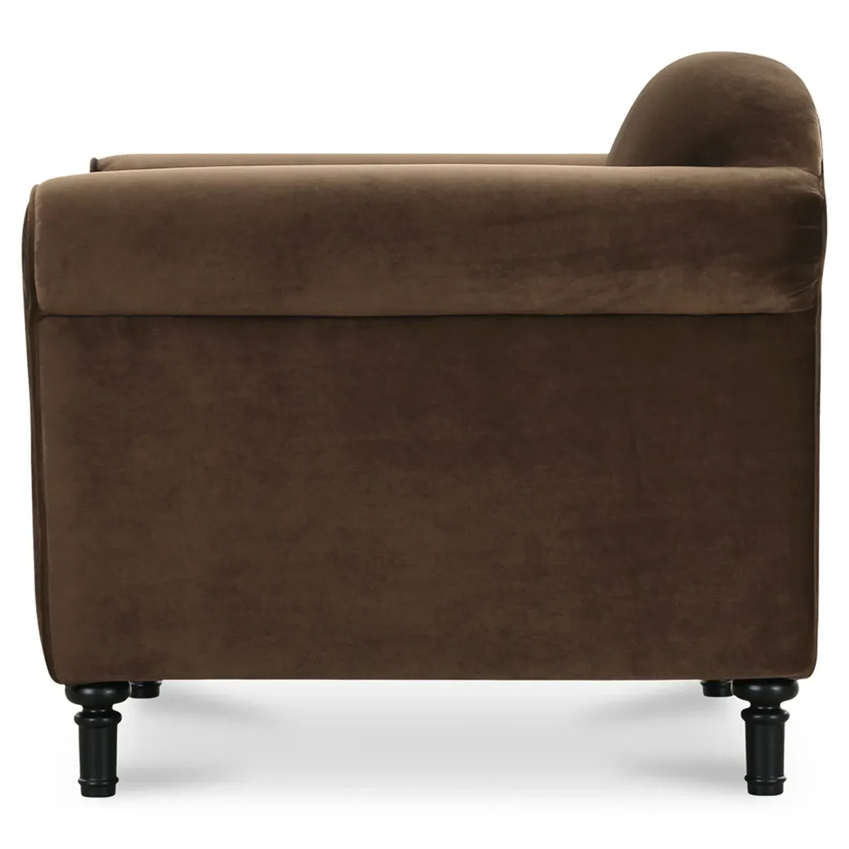 Rachel Arm Chair - Brown, Velvet