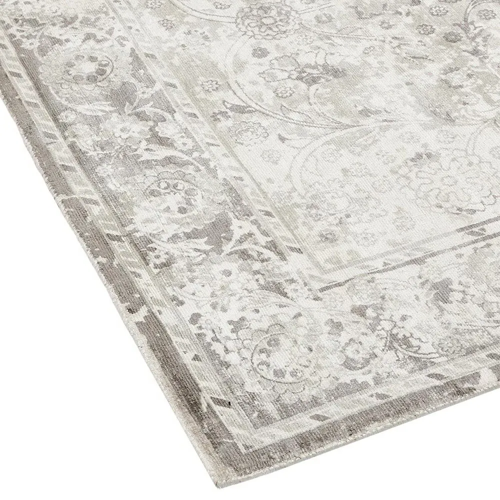 Rachel Global Bazaar Patterned Rug - Mist Grey, Viscose