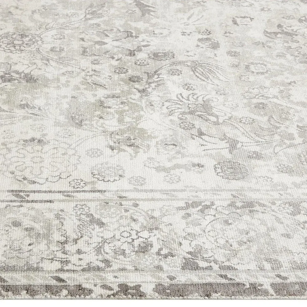 Rachel Global Bazaar Patterned Rug - Mist Grey, Viscose
