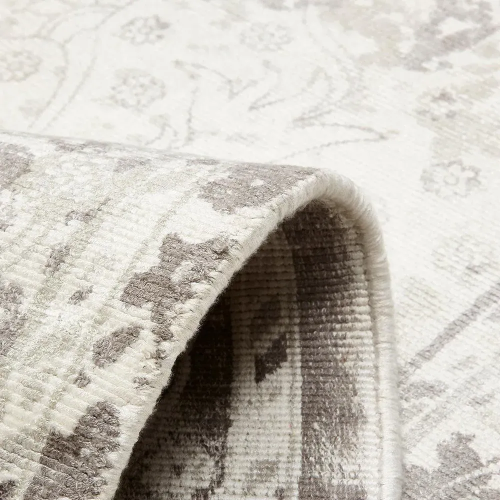 Rachel Global Bazaar Patterned Rug - Mist Grey, Viscose