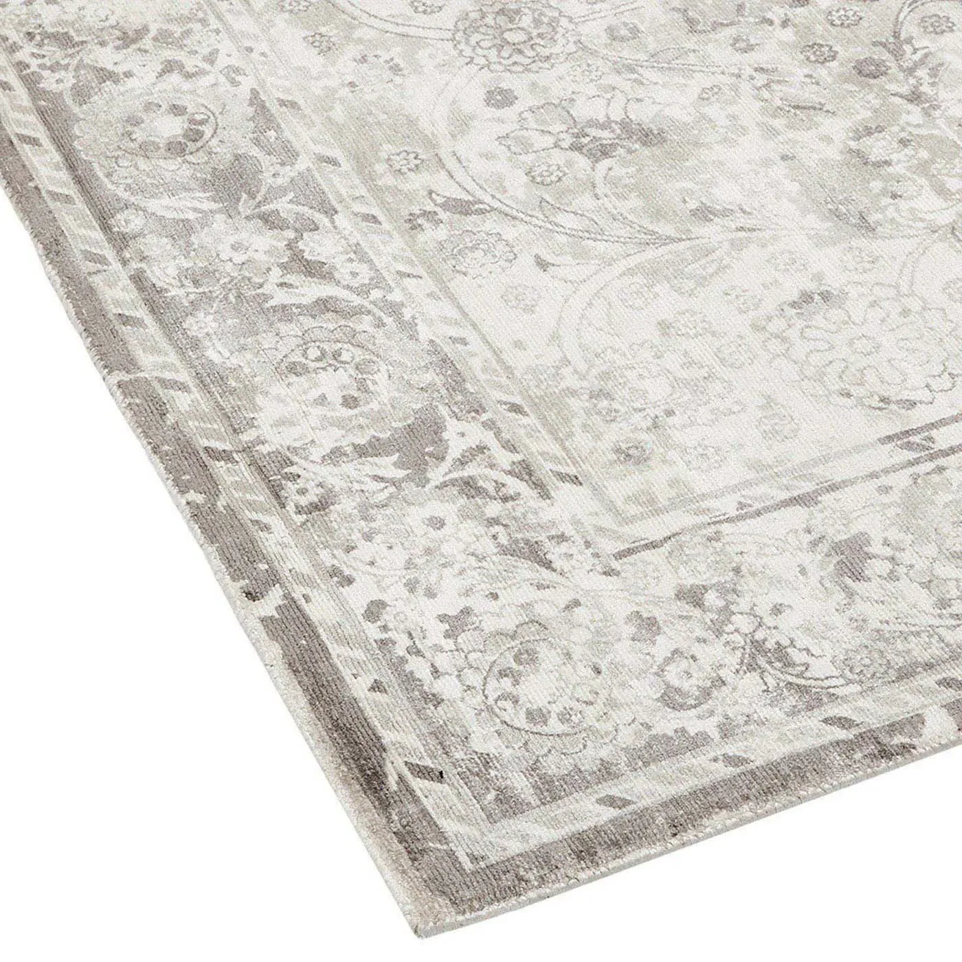 Rachel Global Bazaar Patterned Rug - Mist Grey, Viscose