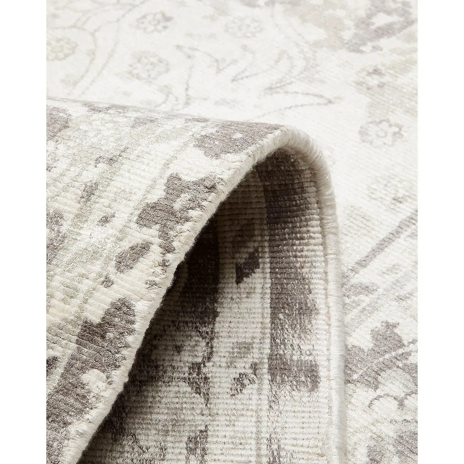 Rachel Global Bazaar Patterned Rug - Mist Grey, Viscose