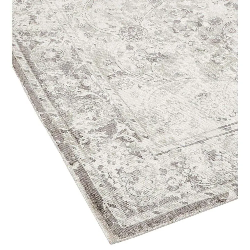 Rachel Global Bazaar Patterned Rug - Mist Grey, Viscose