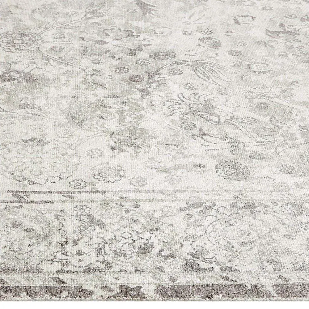 Rachel Global Bazaar Patterned Rug - Mist Grey, Viscose