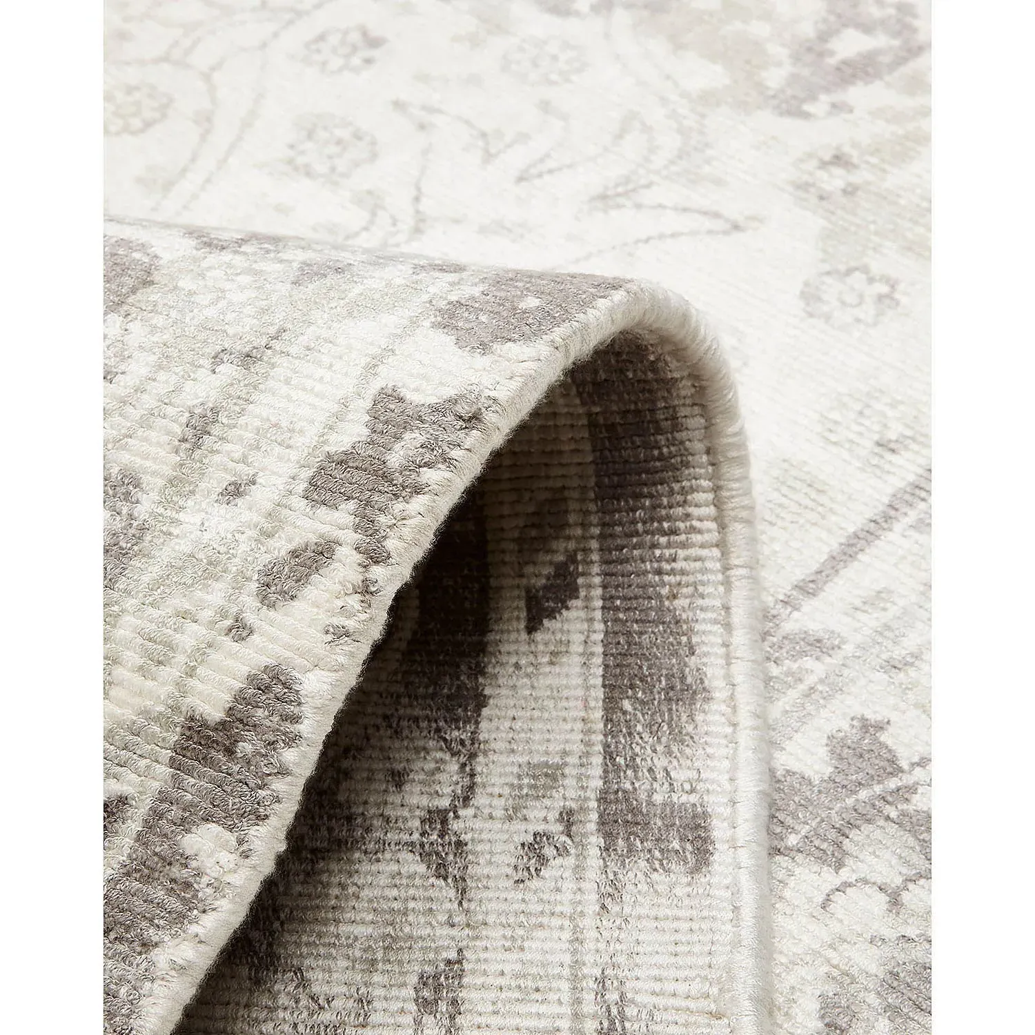 Rachel Global Bazaar Patterned Rug - Mist Grey, Viscose