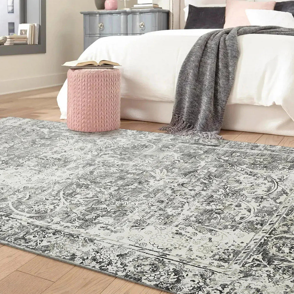 Rachel Global Bazaar Patterned Rug - Shadow Grey, Viscose