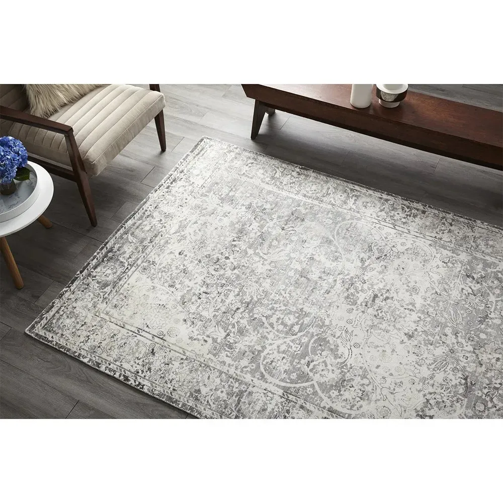 Rachel Global Bazaar Patterned Rug - Shadow Grey, Viscose