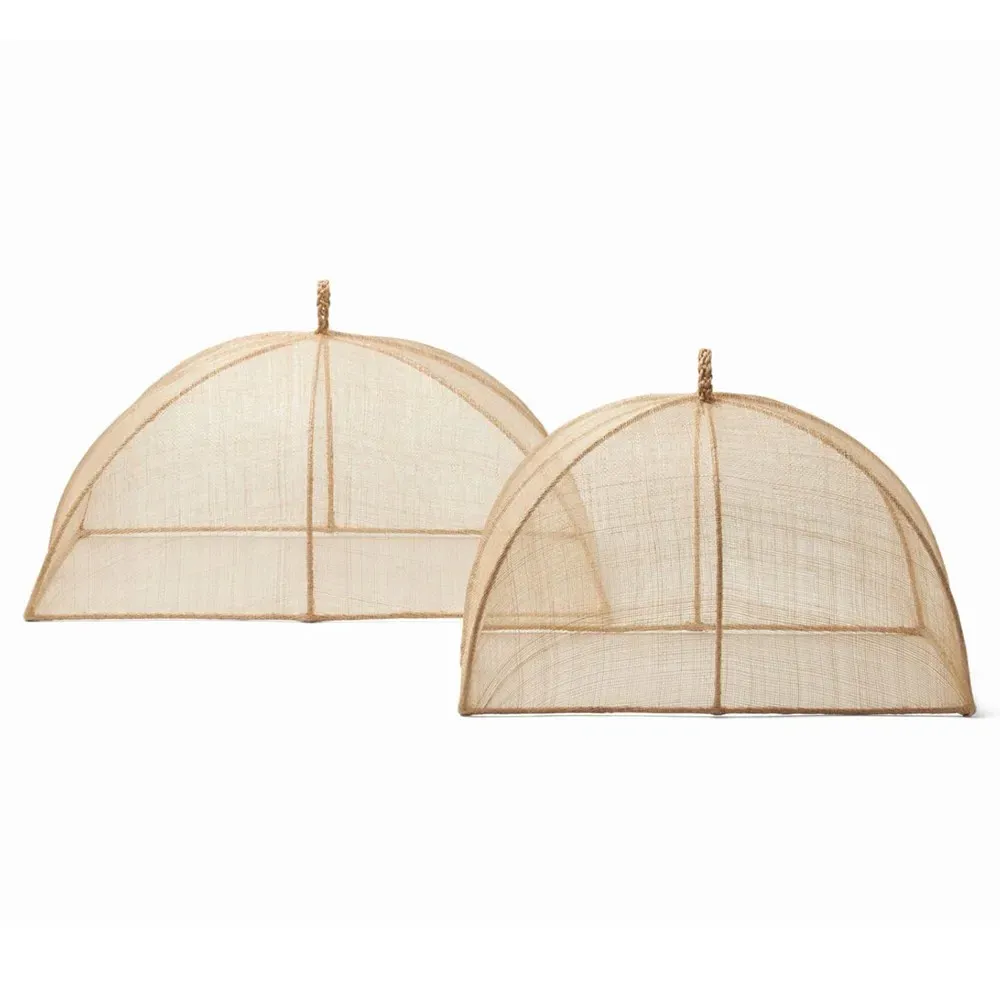 Rachel Rectangular Food Cover Set of 2 - Beige, Sinamay image