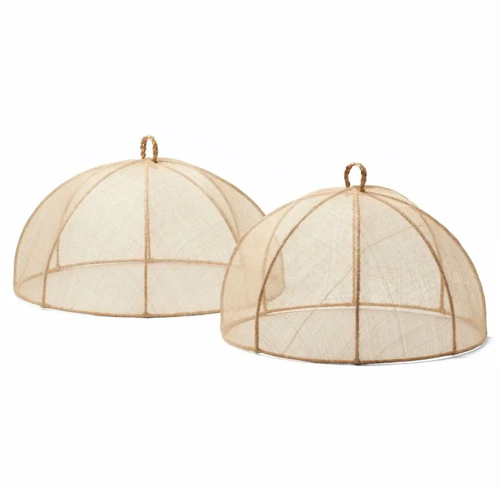 Rachel Round Food Cover Set of 2 - Beige, Sinamay