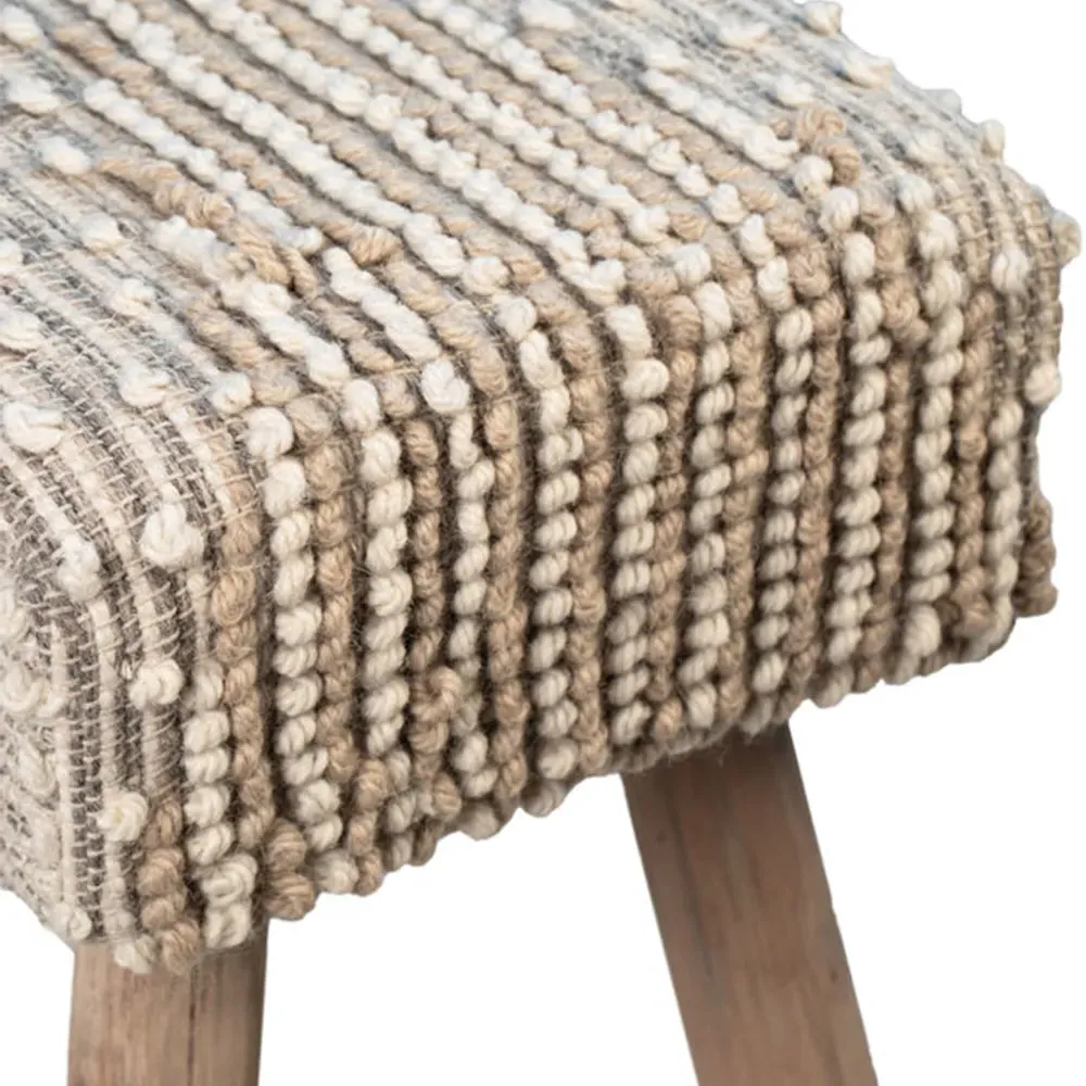 Radda Upholstered Wood Bench - White, Brown