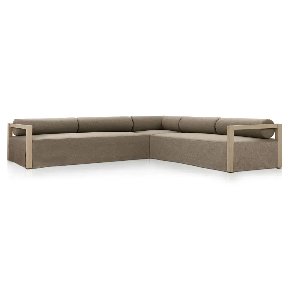 Rafael Corner Sectional - Brown, Teak