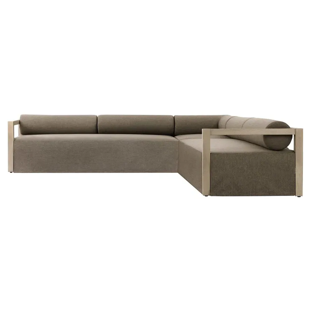 Rafael Corner Sectional - Brown, Teak