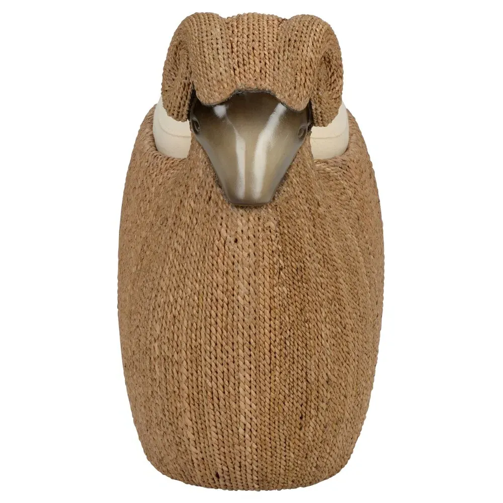 Raffaello Woven Abaca Rope Storage Stool - Cream, Brown