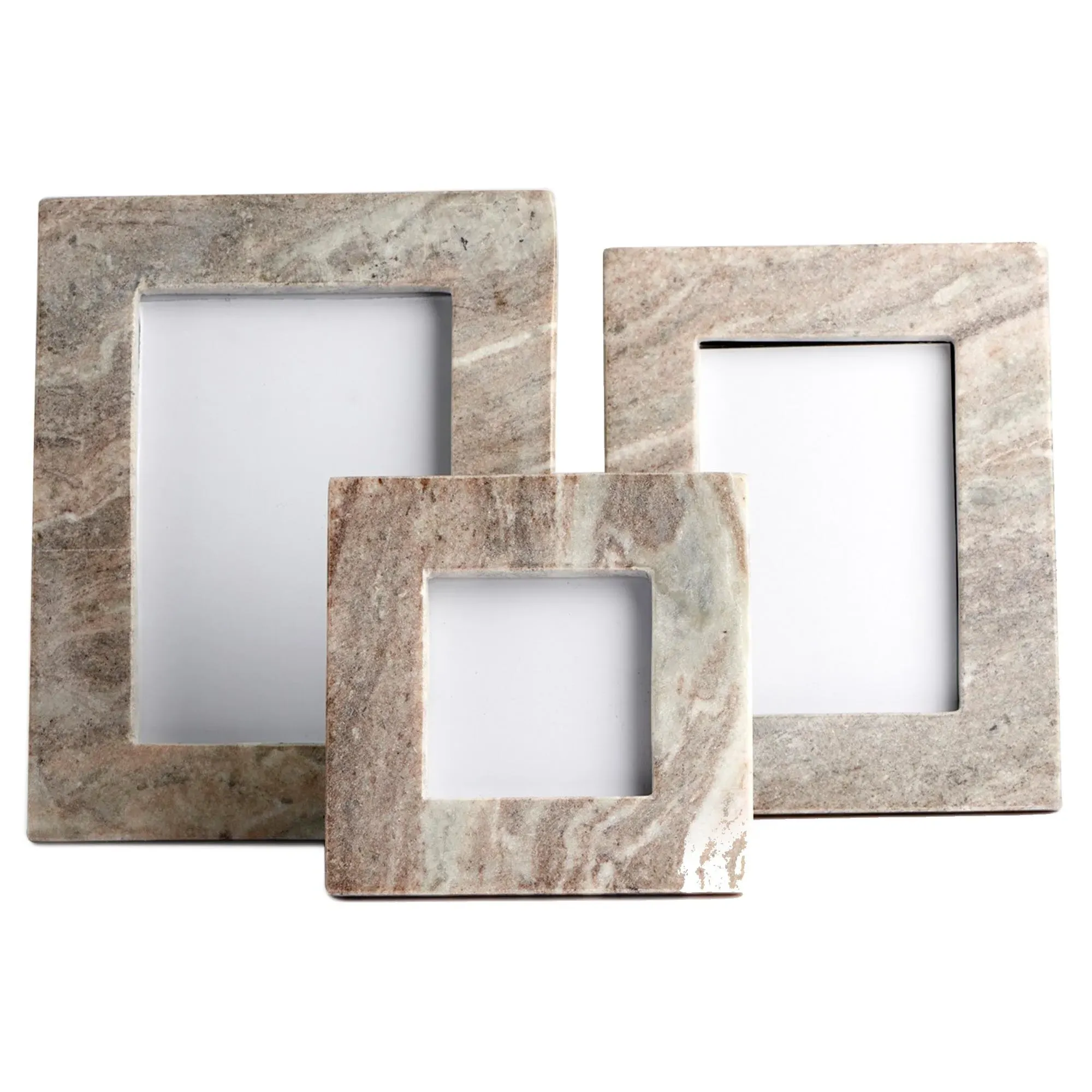 Rafiya 5x7 Photo Frame - Brown, Marble