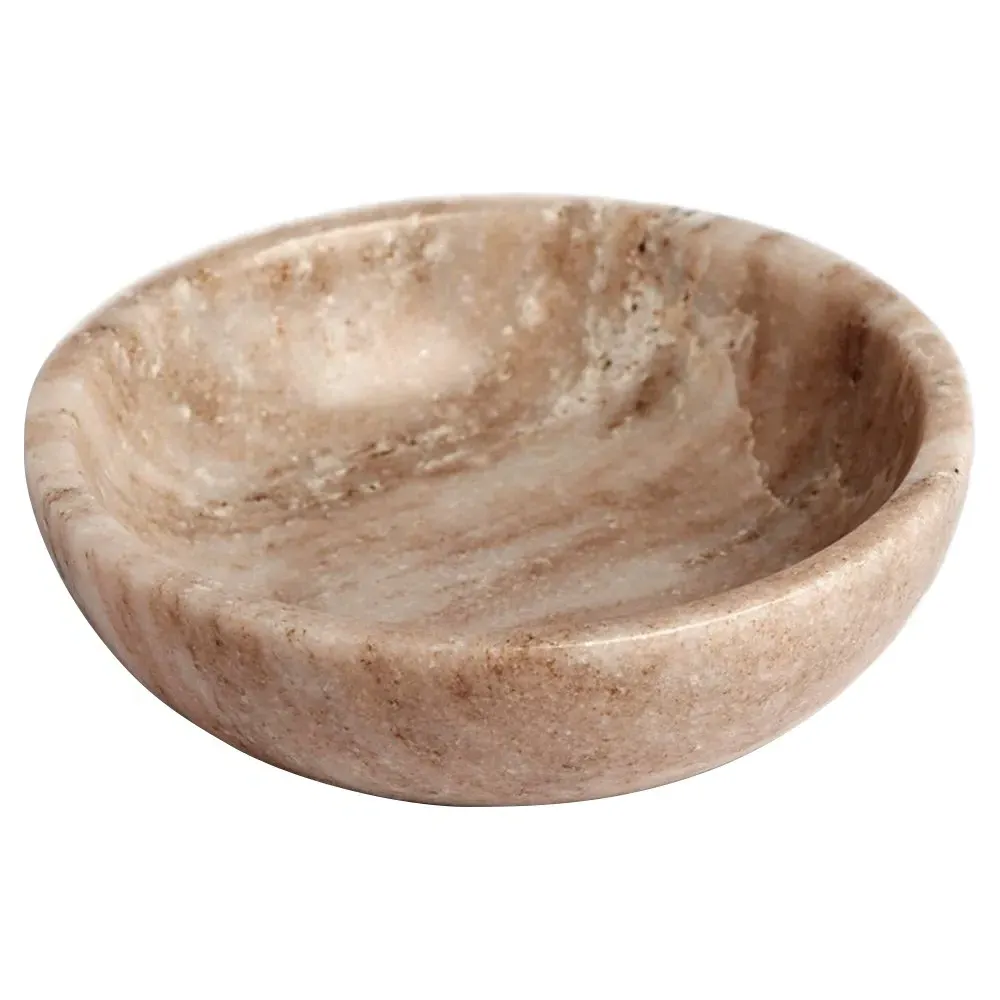 Rafiya Small Decorative Bowl - Brown, Marble image