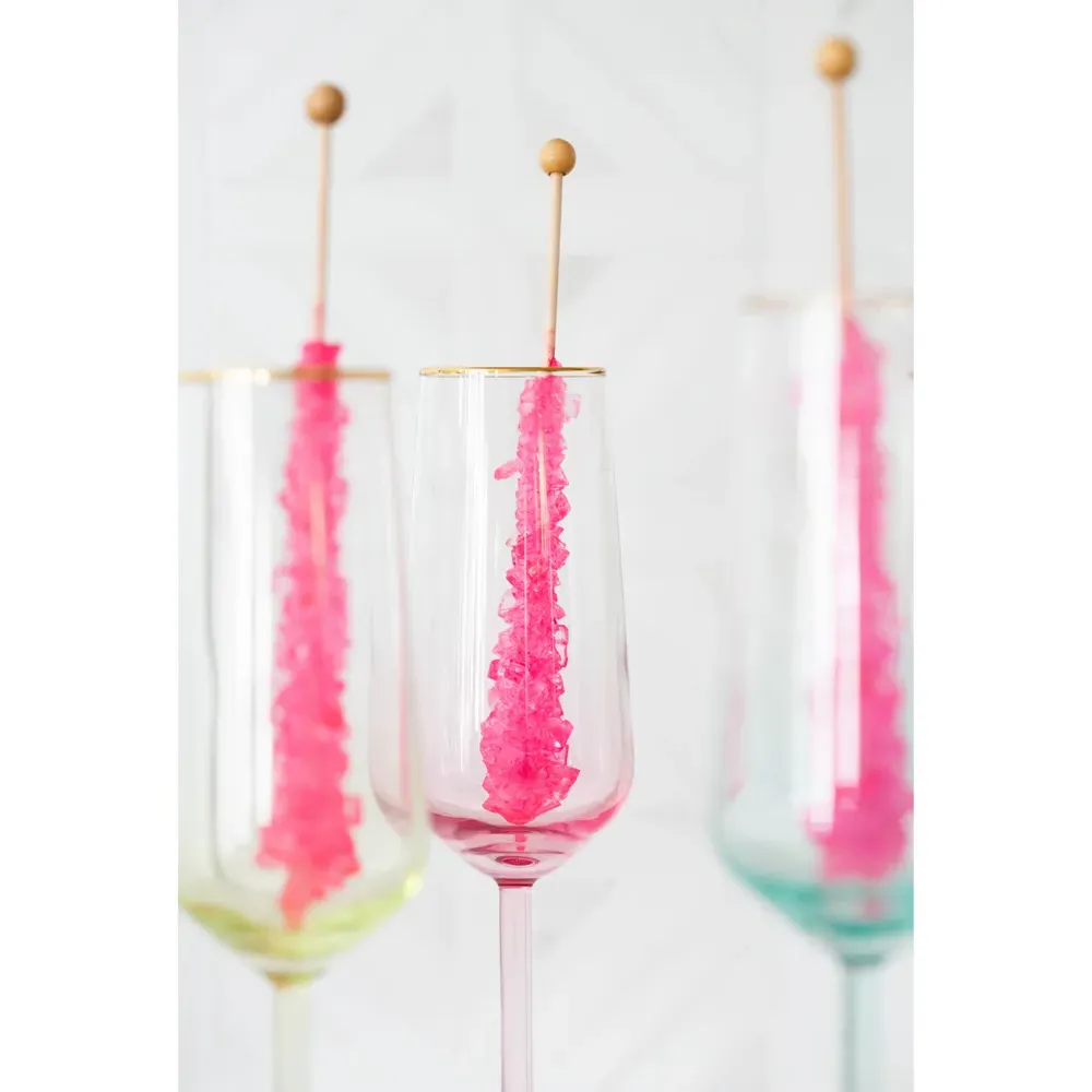 Rainbow Champagne Flute Glass Set of 4 - Assorted, Glass