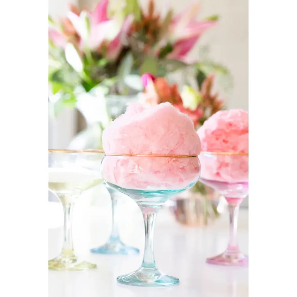 Rainbow Coupe Champagne Glass Set of 4 - Assorted, Glass