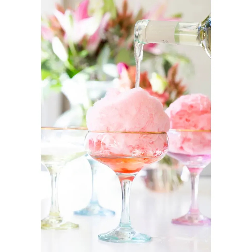 Rainbow Coupe Champagne Glass Set of 4 - Assorted, Glass