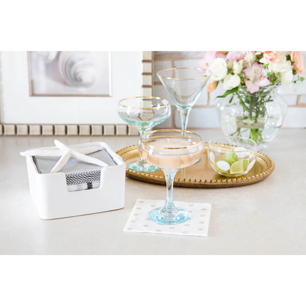 Rainbow Martini Glass Set of 4 - Assorted, Glass