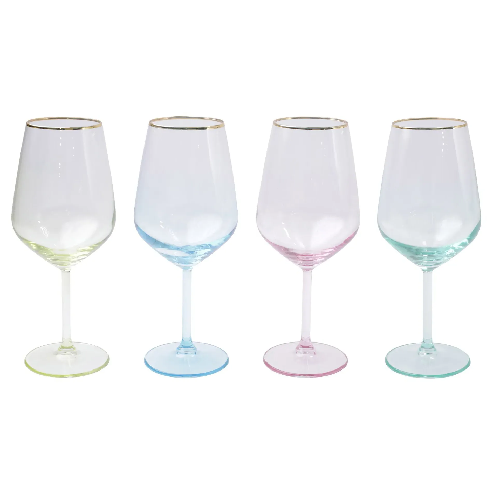 Rainbow Wine Glass Set of 4 - Assorted, Glass