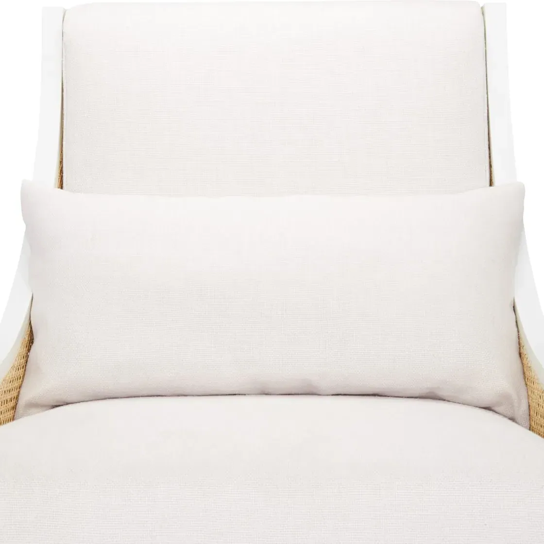 Raleigh Bleached Cane Club Chair - Eggshell White, Mahogany