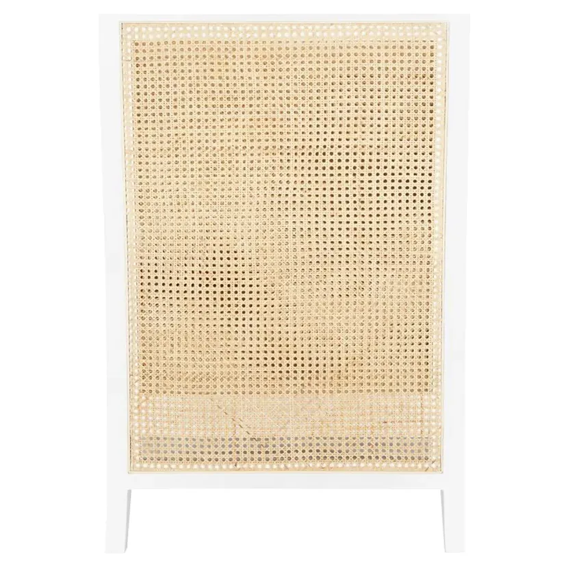 Raleigh Bleached Cane Club Chair - Eggshell White, Mahogany