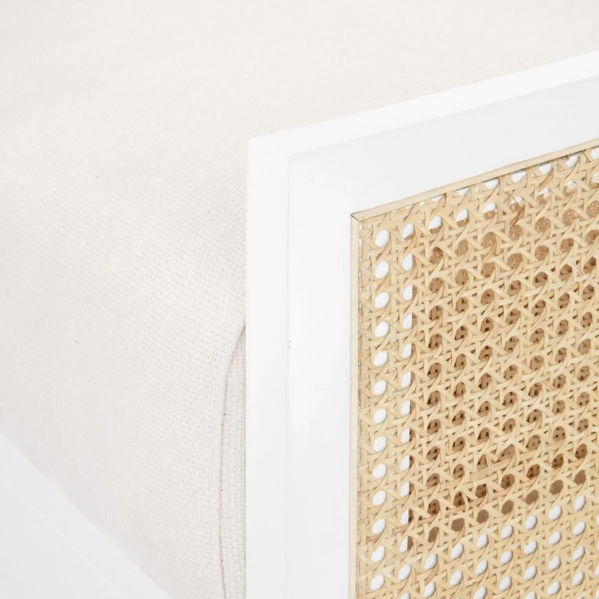 Raleigh Bleached Cane Club Chair - Eggshell White, Mahogany