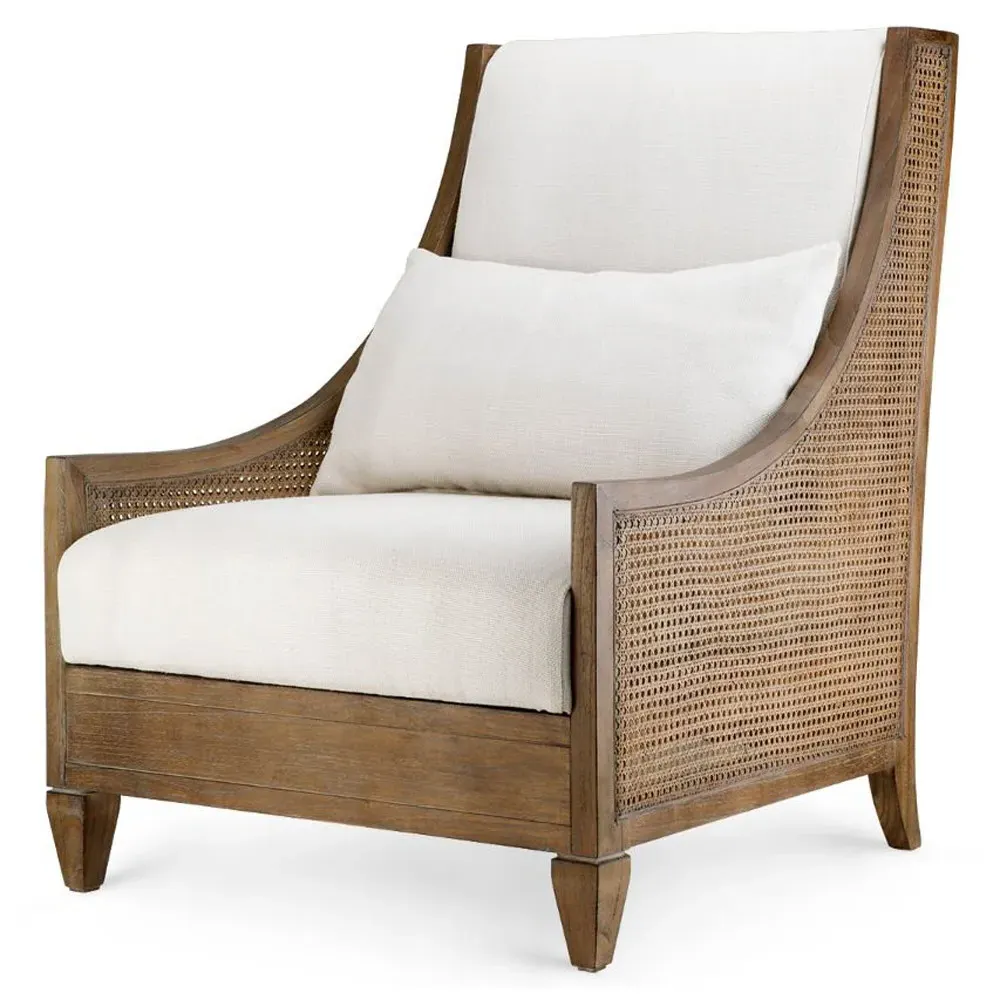 Raleigh Wing Chair with Cane - Driftwood, Mahogany