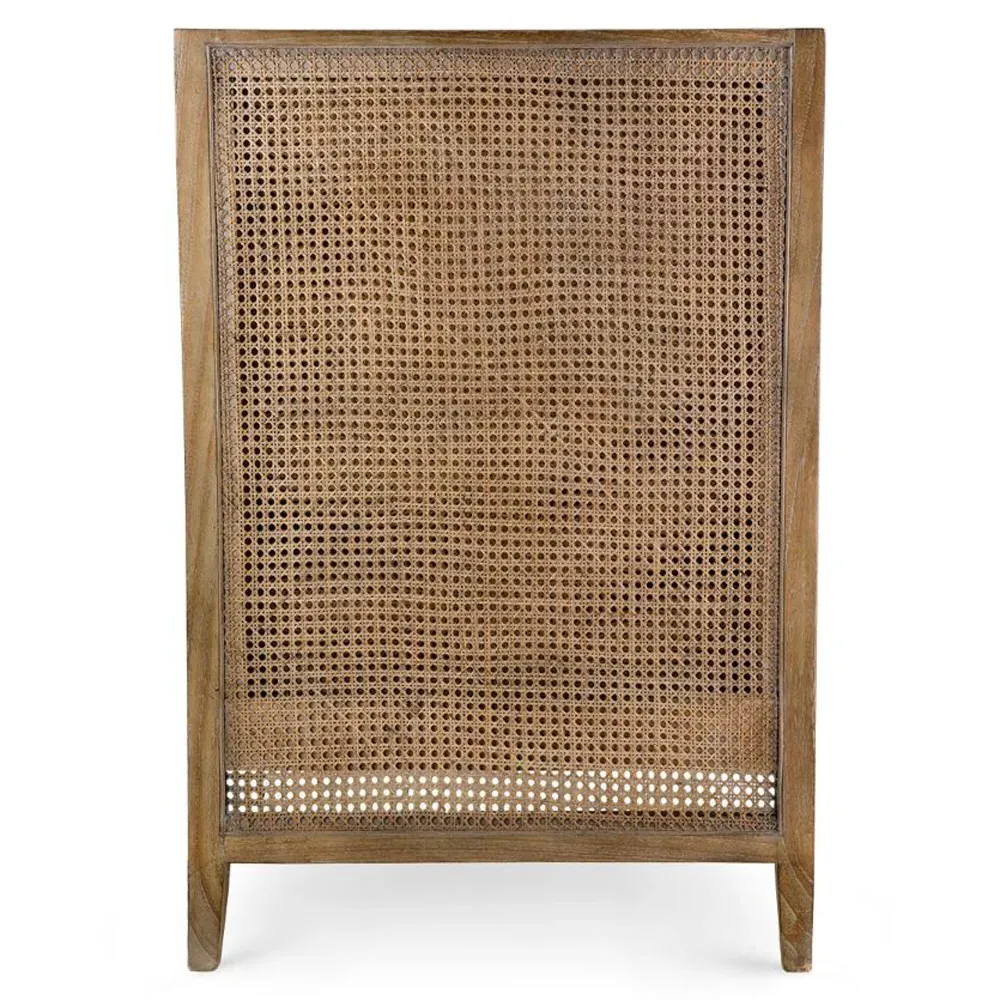 Raleigh Wing Chair with Cane - Driftwood, Mahogany