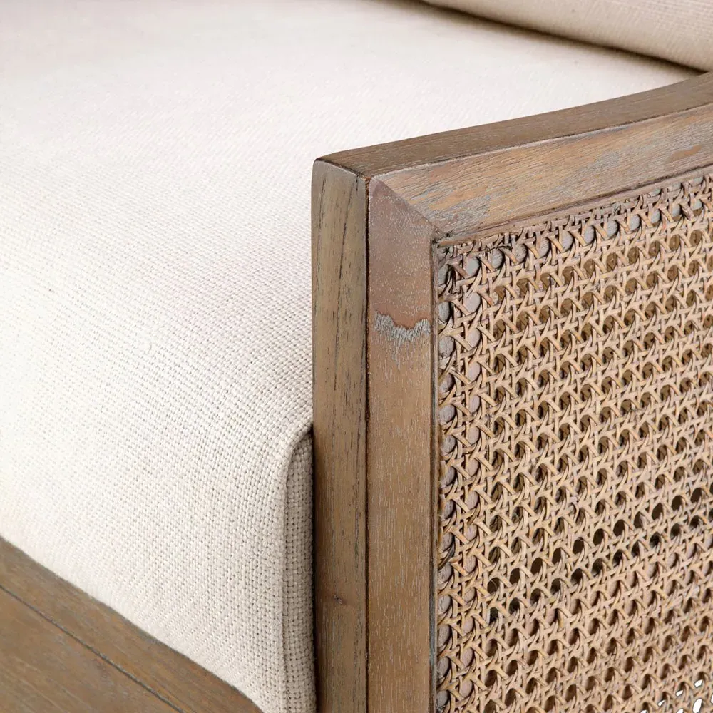 Raleigh Wing Chair with Cane - Driftwood, Mahogany