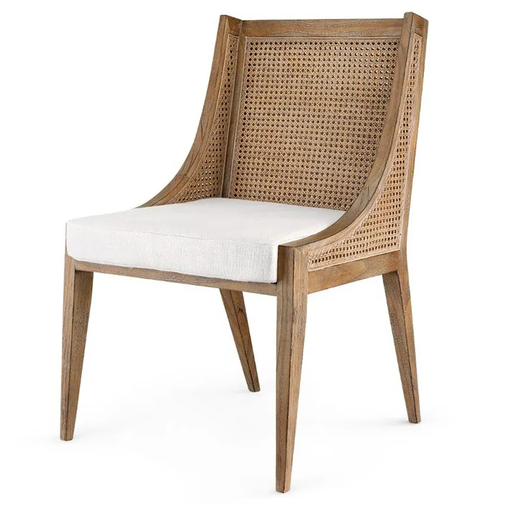 Raleigh Woven Cane Dining Side Chair - Driftwood, Mahogany