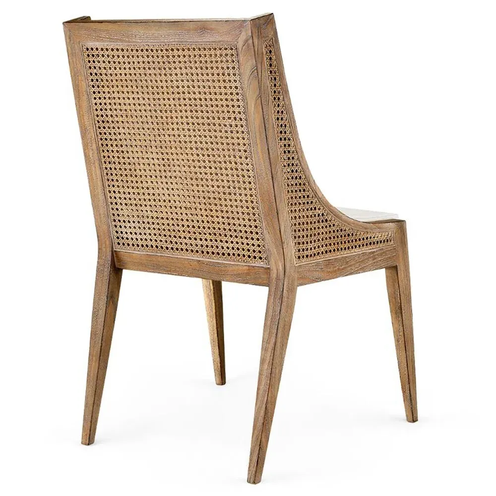 Raleigh Woven Cane Dining Side Chair - Driftwood, Mahogany