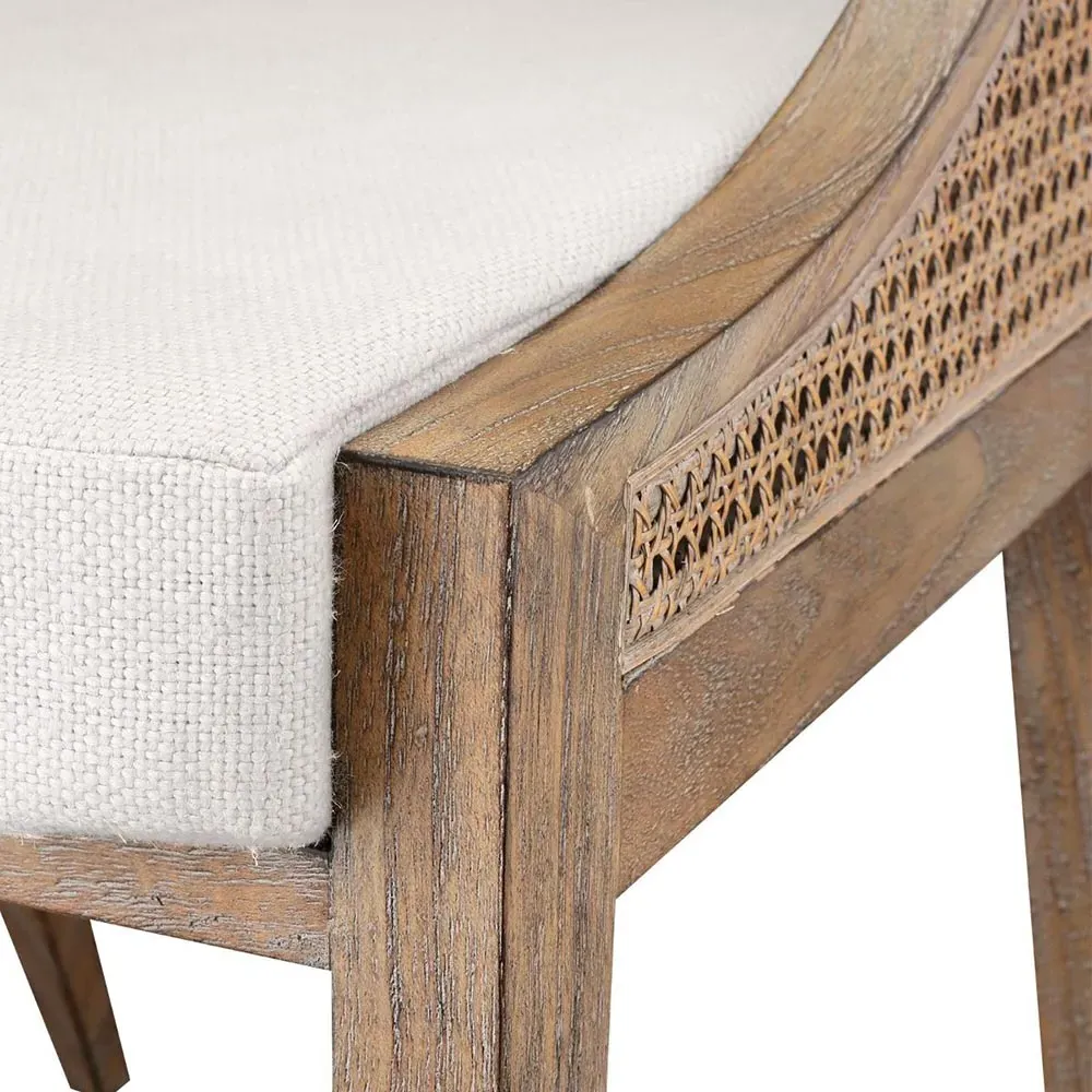 Raleigh Woven Cane Dining Side Chair - Driftwood, Mahogany