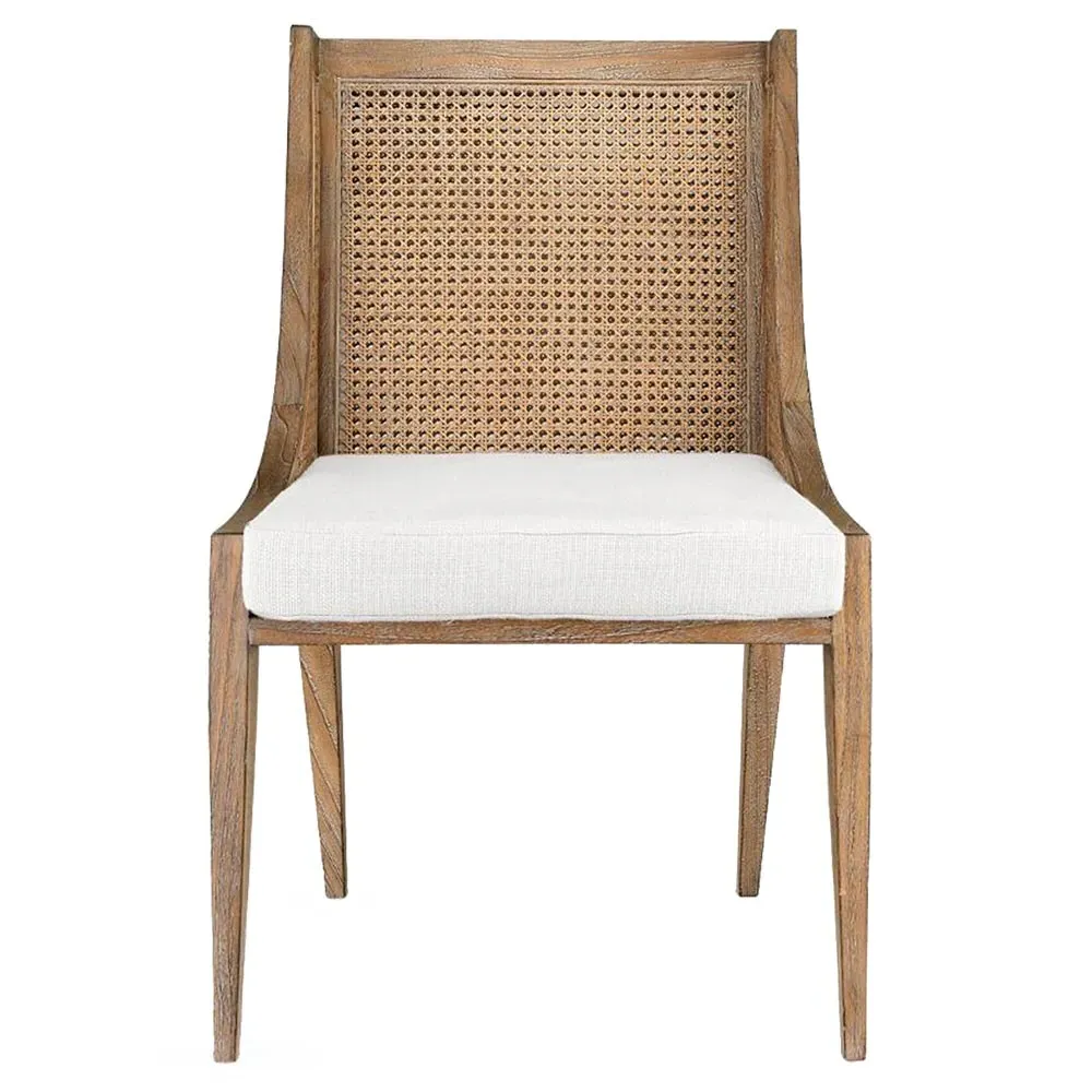 Raleigh Woven Cane Dining Side Chair - Driftwood, Mahogany image