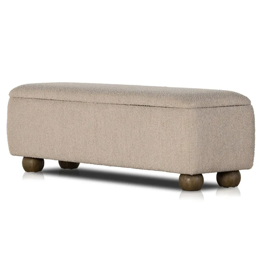 Ramon Storage Bench - Beige, Boucle