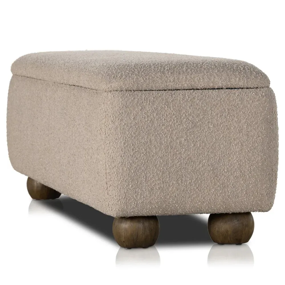 Ramon Storage Bench - Beige, Boucle