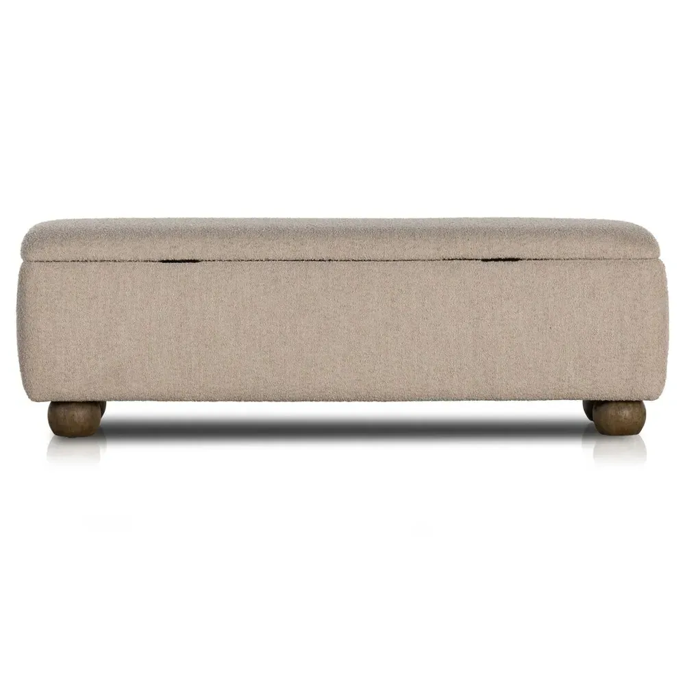 Ramon Storage Bench - Beige, Boucle