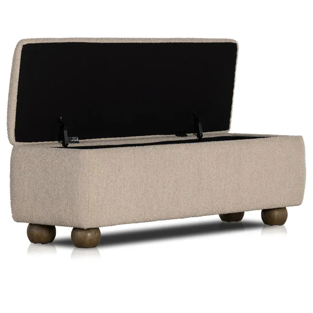 Ramon Storage Bench - Beige, Boucle