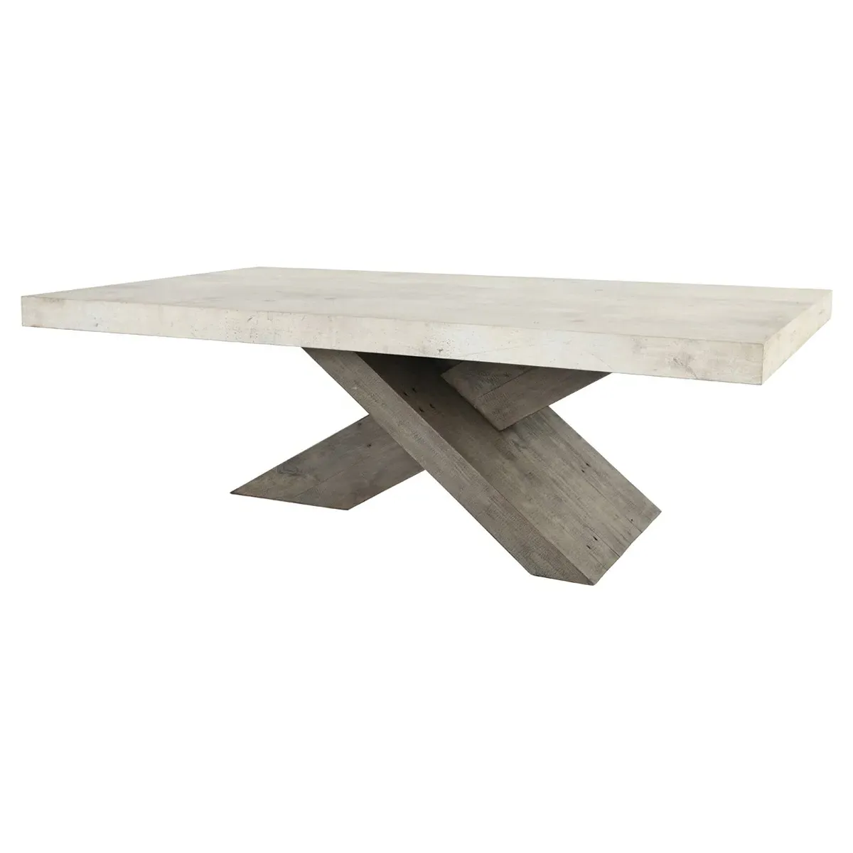 Randy Rectangular Coffee Table - White, Concrete