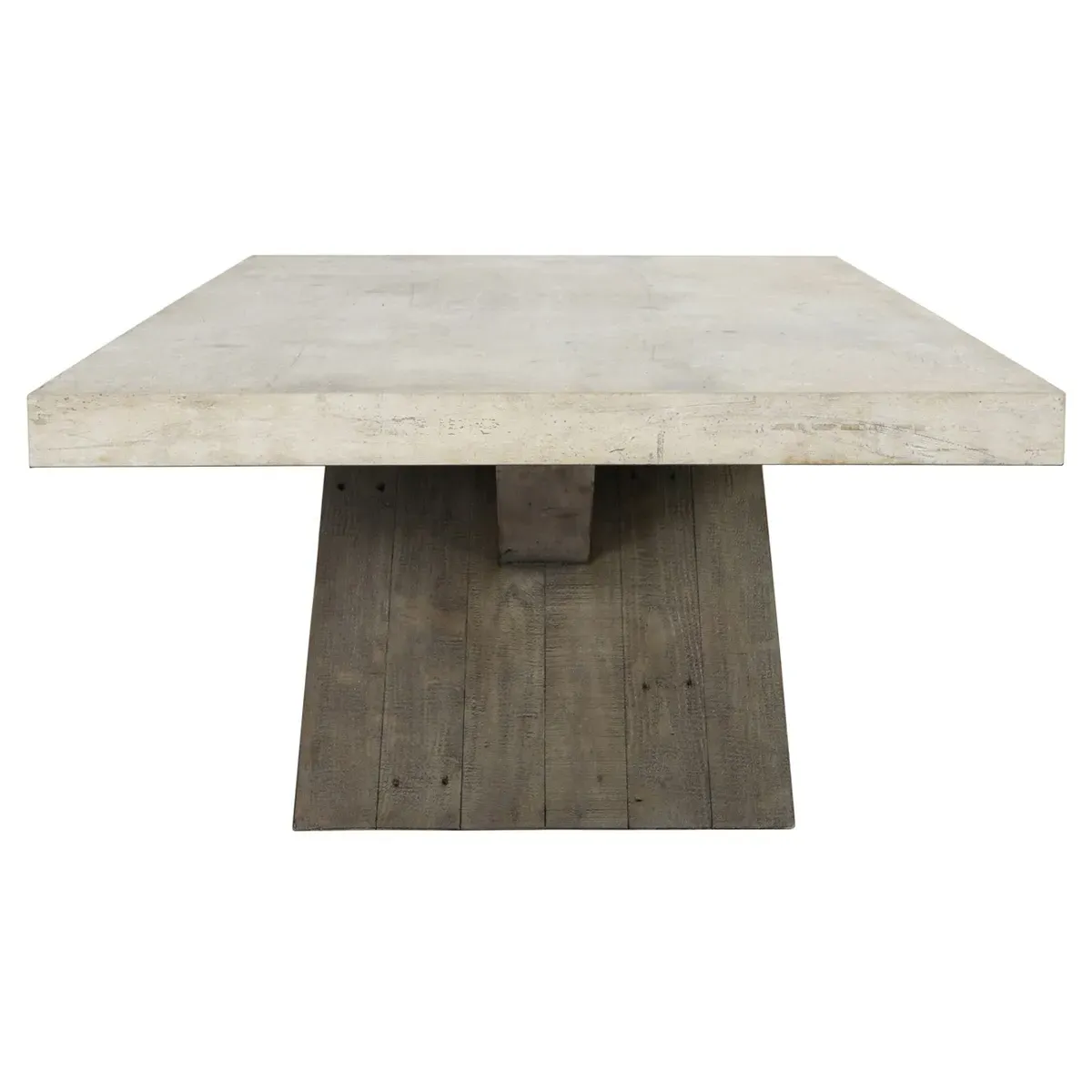 Randy Rectangular Coffee Table - White, Concrete