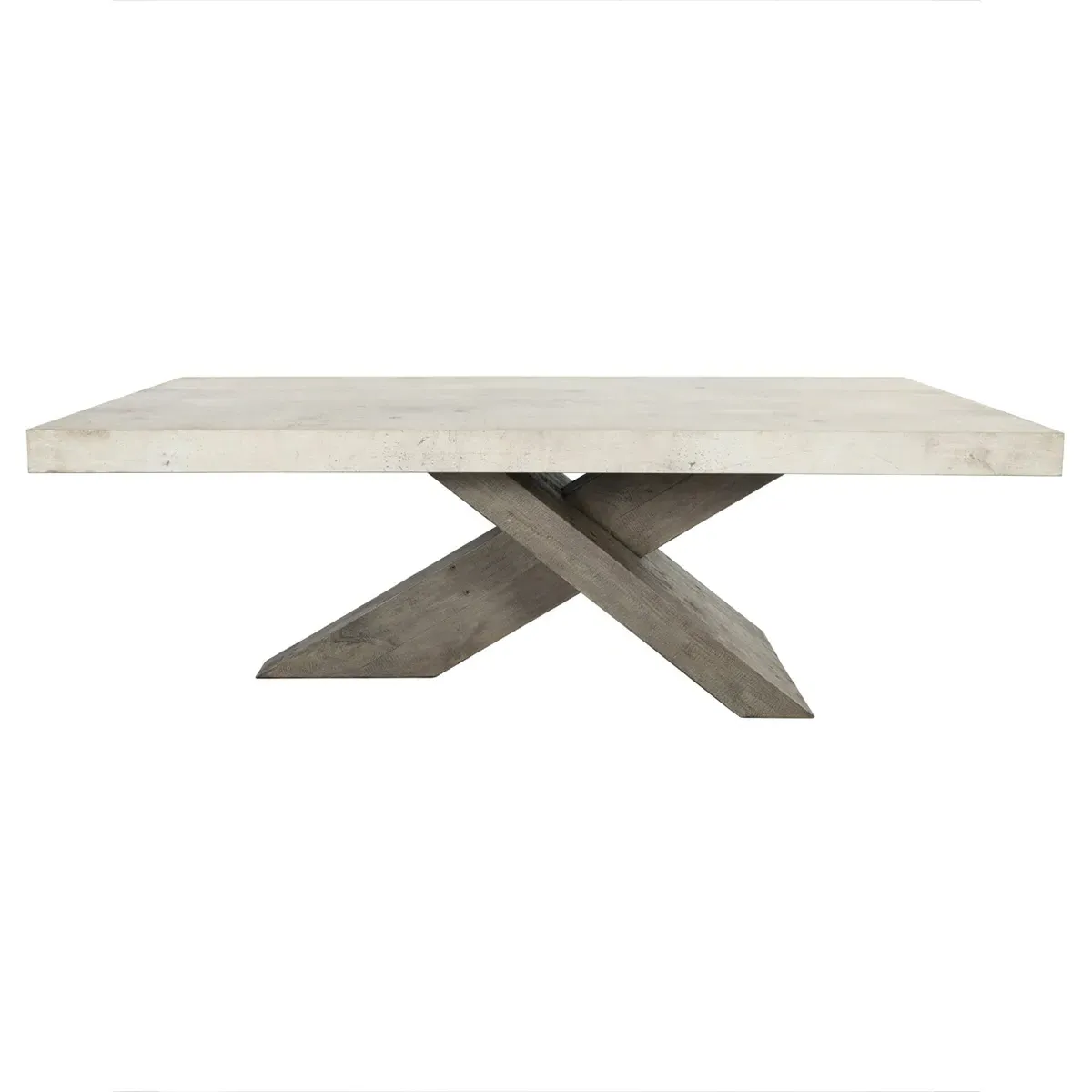 Randy Rectangular Coffee Table - White, Concrete