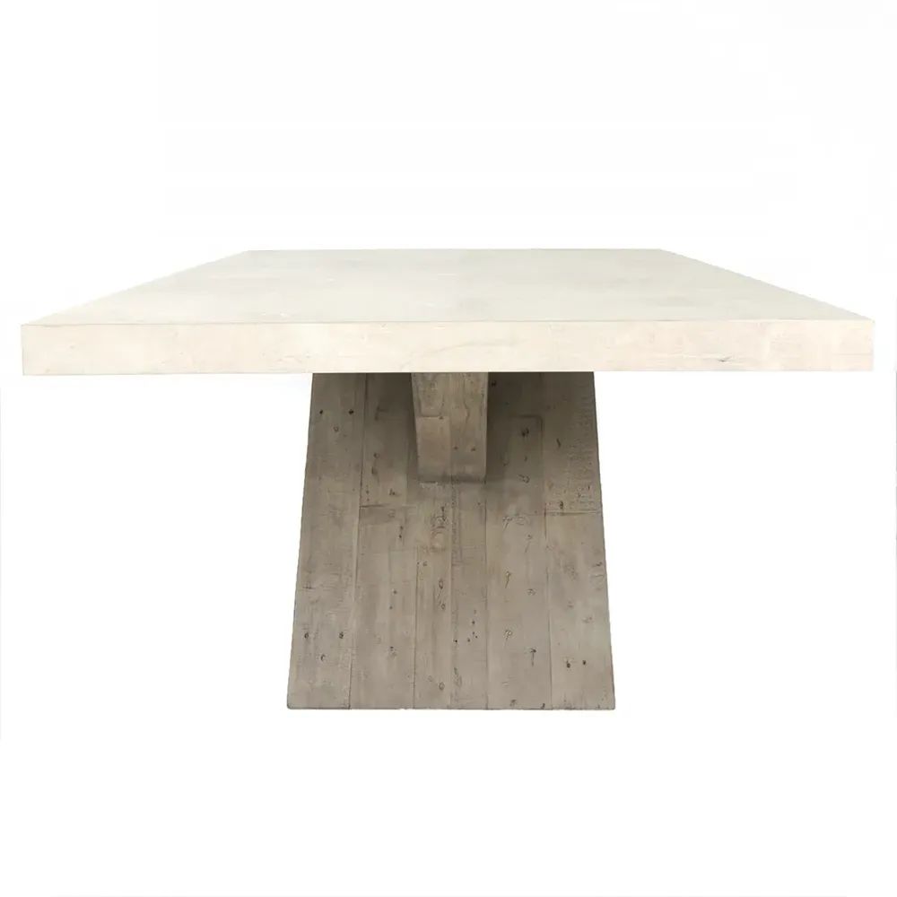 Randy Rectangular Dining Table - White, Concrete