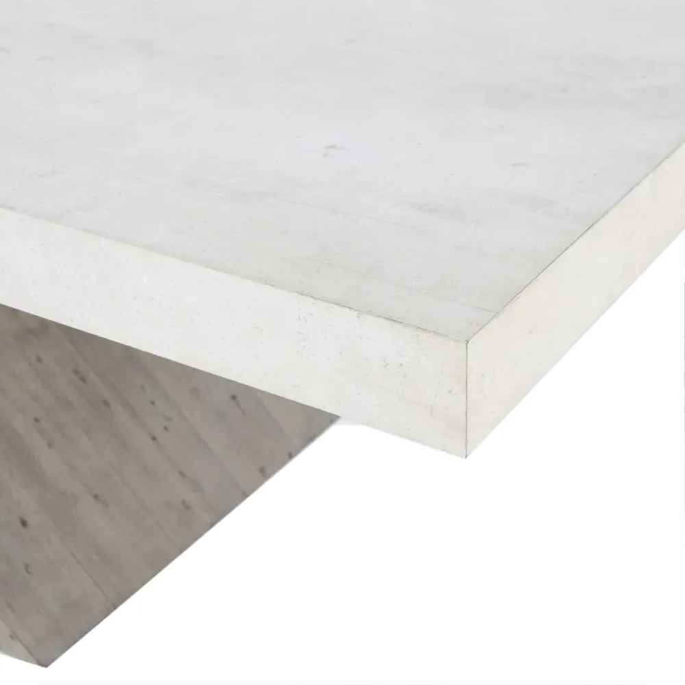 Randy Rectangular Dining Table - White, Concrete