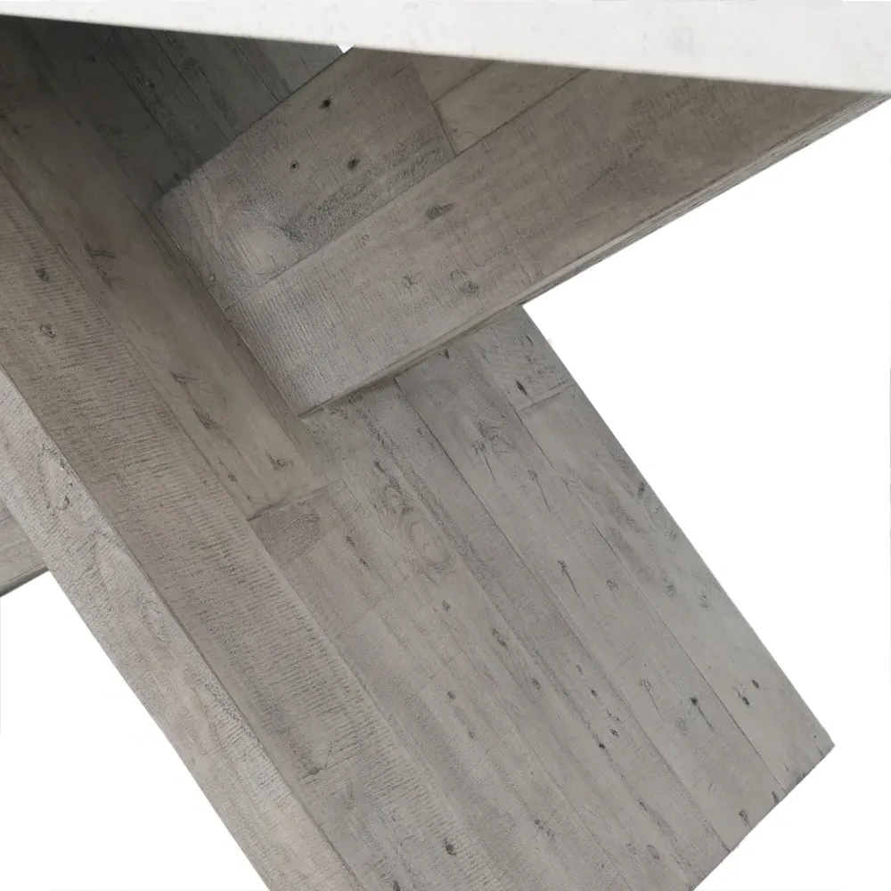 Randy Rectangular Dining Table - White, Concrete