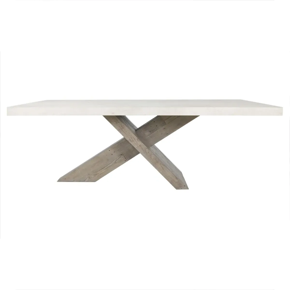 Randy Rectangular Dining Table - White, Concrete