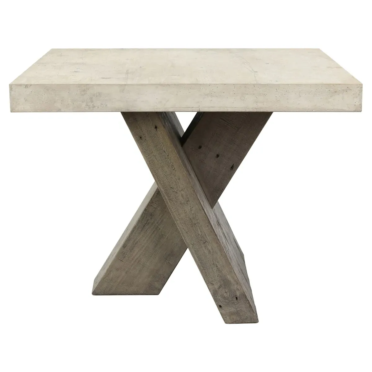 Randy Rectangular End Table - White, Concrete image