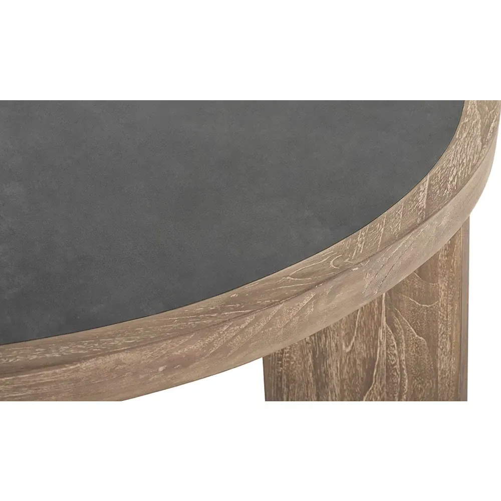 Rania Round Coffee Table - Brown, Teak Wood