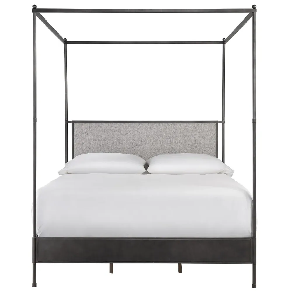 Ranile King Size Canopy Bed - Grey, Metal